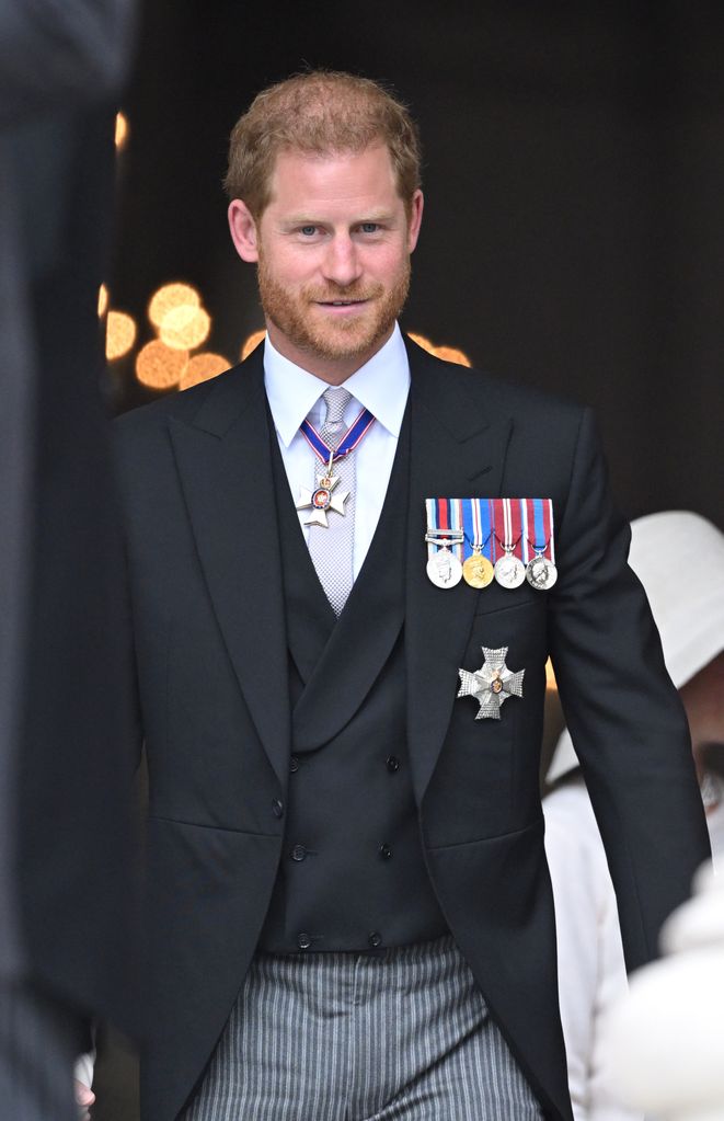 Prince Harry wearing military badges