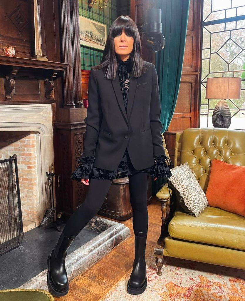 Claudia Winkleman blazer e legging