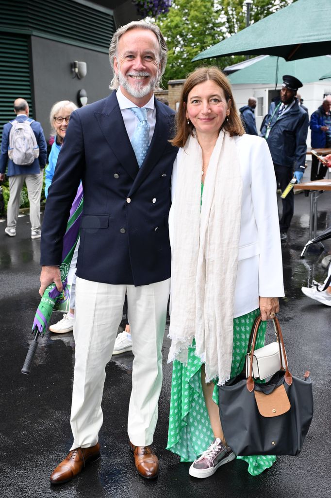 Marcus Wareing and Jane Wareing attend day five of the Wimbledon Tennis Championships at the All England Lawn Tennis and Croquet Club on July 05, 2024 in London, England