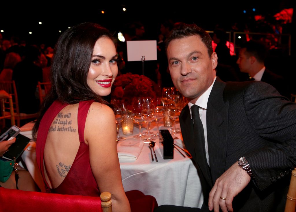 LOS ANGELES, CA - OCTOBER 11: Actors Megan Fox (L) and Brian Austin Green attend Ferrari Celebrations 60 Years In America on October 11, 2014 in Los Angeles, California. (Photo by Jonathan Leibson/Getty Images for Ferrari North America)