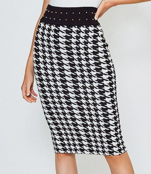 Queen Letizia's fitted houndstooth skirt floors fans | HELLO!