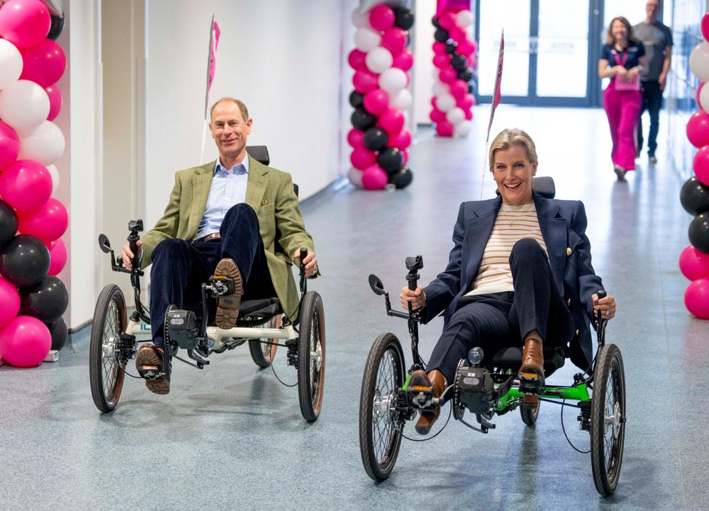 Prince Edward and Duchess Sophie try adaptive cycling