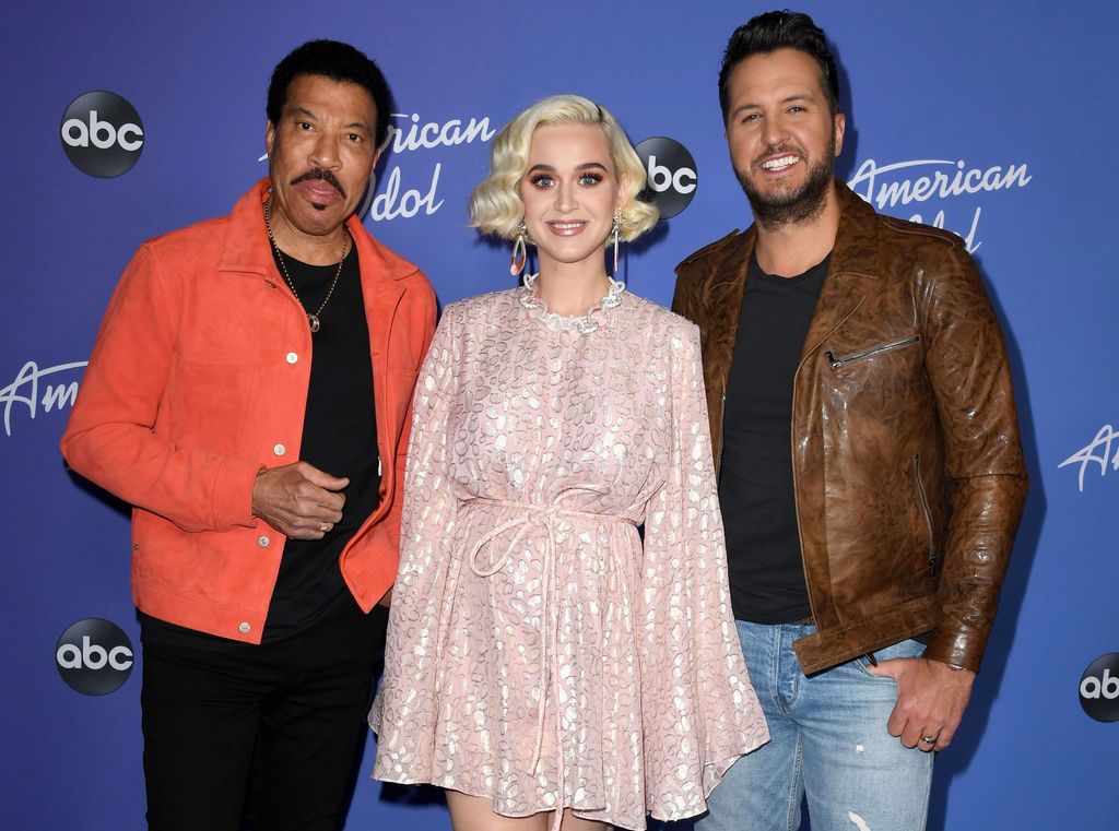 Luke with his fellow American Idol judges, Lionel Richie and Katy Perry - who is leaving after the latest season