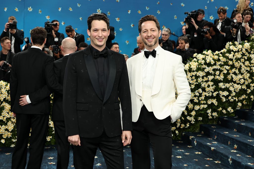 Nick Brown and Derek Blasberg attend the 2025 Met Gala Celebrating "Superfine: Tailoring Black Style" at Metropolitan Museum of Art on May 05, 2025 in New York City