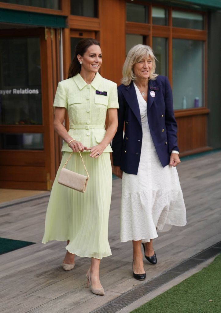 kate in lime dress at wimbledon
