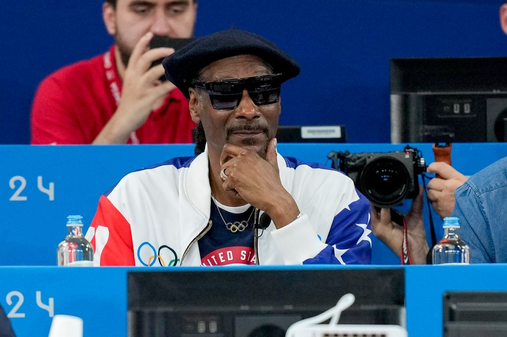 American rapper and actor Snoop Dogg looks on during Day 6 of the Olympic Games Paris 2024 at Champ-de-Mars Arena