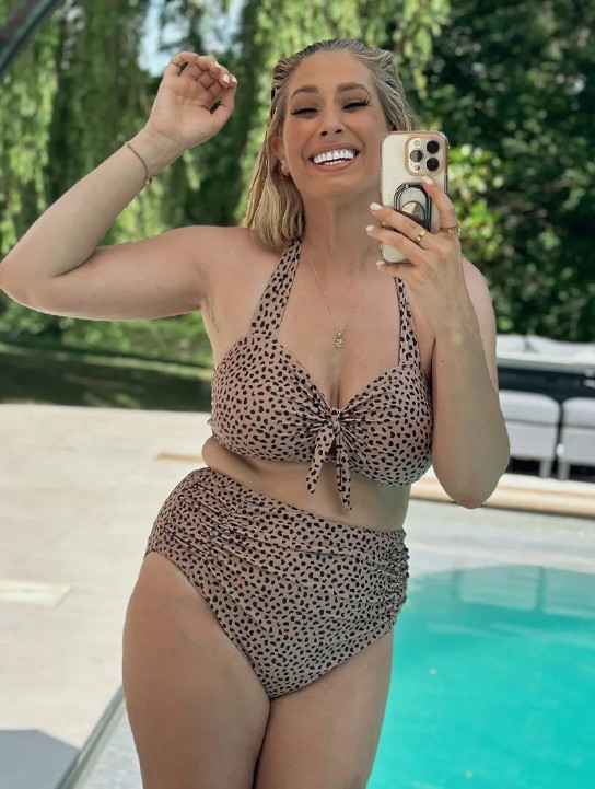 stacey solomon leopard print bikini