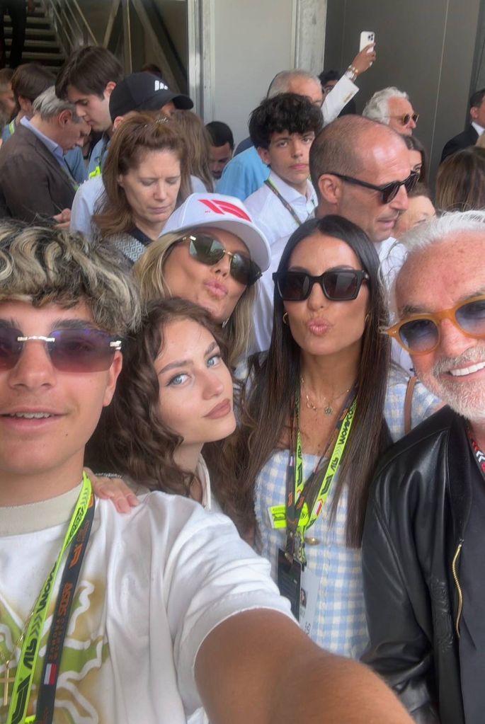 Heidi Klum, with daughter Leni, her half brother Nathan Falco, and the siblings' biological dad Flavio Briatore and his ex, Elisabetta