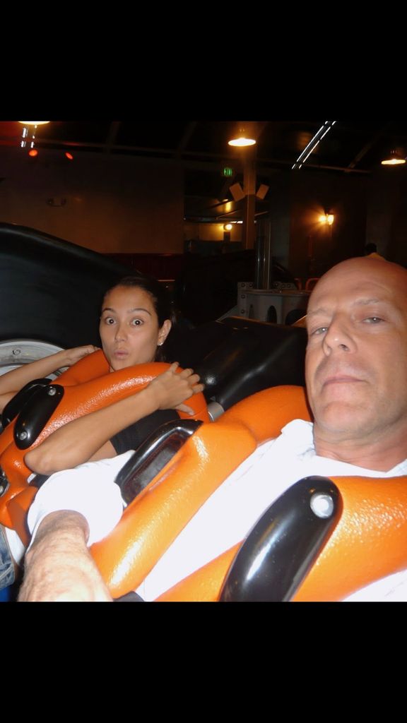 Emma Heming Willis poses for a selfie with Bruce Willis in 2008 before riding the Viper, shared on Instagram