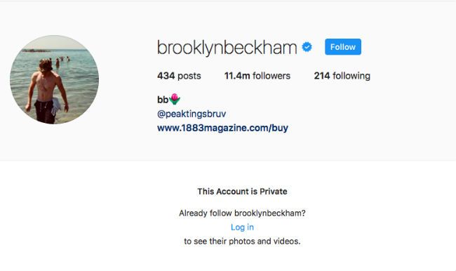 brooklyn beckham instagram private