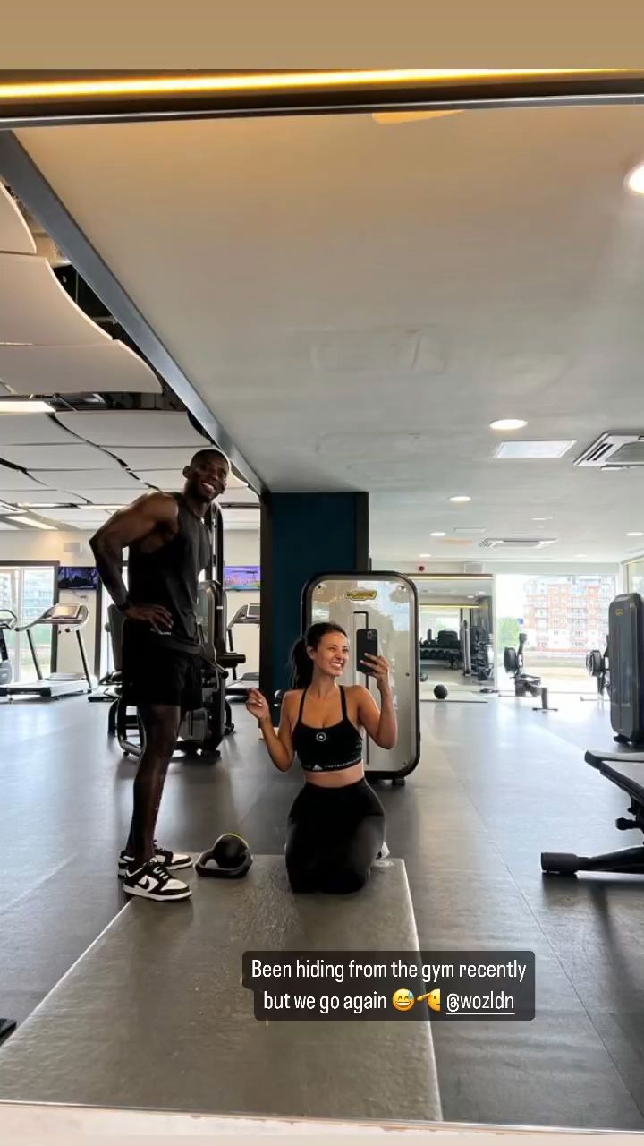 Maya Jama shared a snap of her most-recent workout with Personal Trainer, Woz Whitely