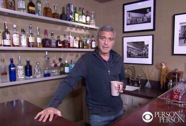 george clooney home bar