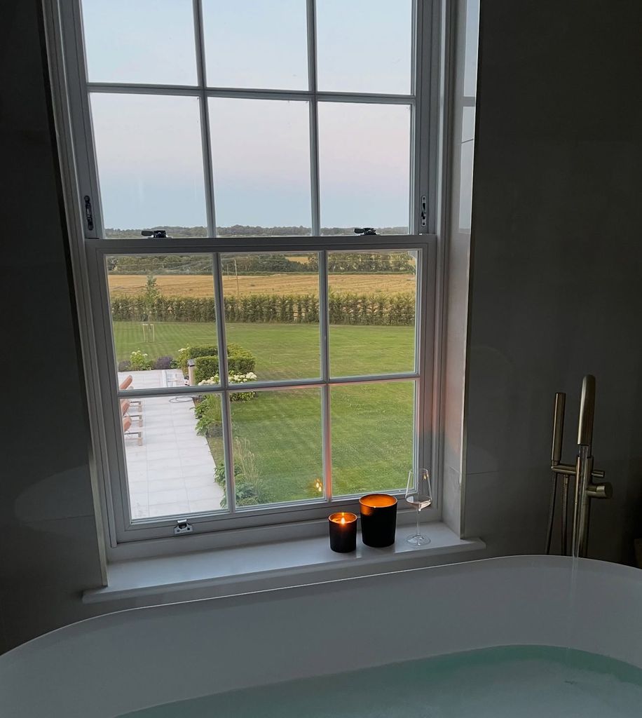 photo of bathroom with garden view 
