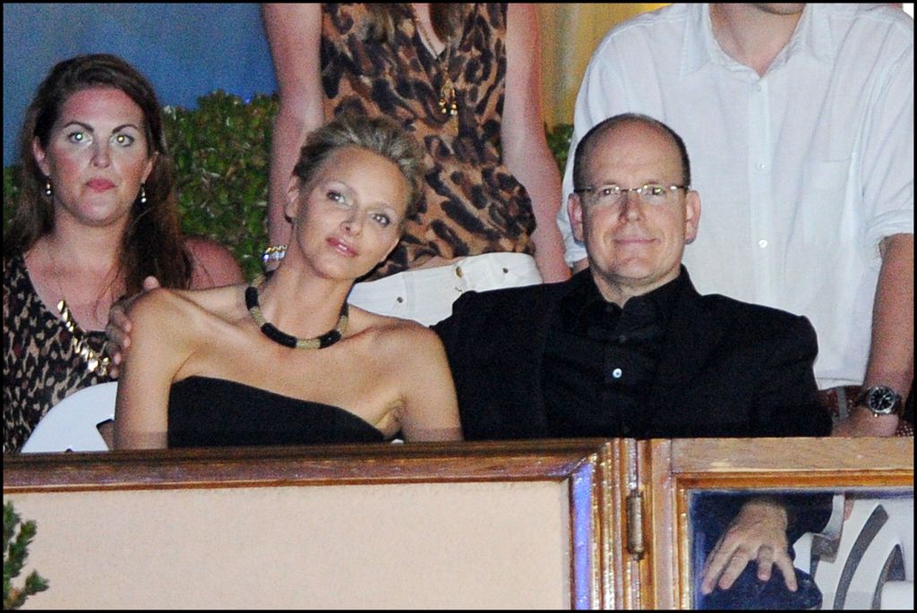 Charlene Wittstock and Prince Albert II of Monaco attend a concert by The Eagles at Louis II Stadium to celebrate the Royal Wedding of Prince Albert II of Monaco to Charlene Wittstock in Monaco.