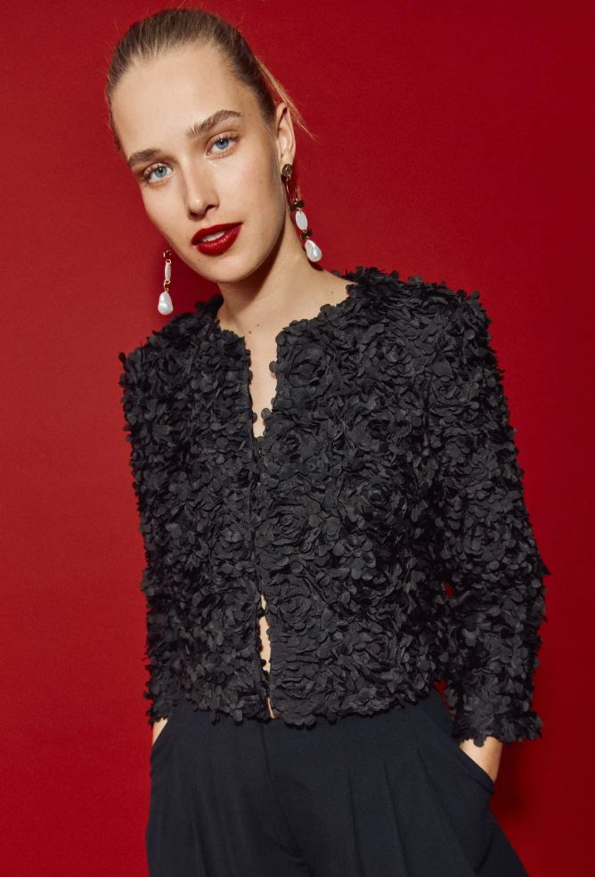 Boden Petal Textured Cropped Jacket