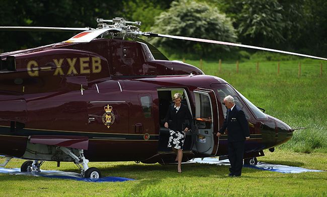 sophie wessex getting off helicopter