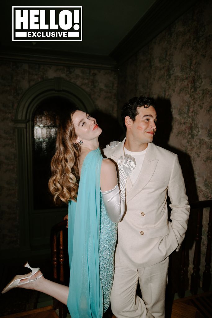 Tessa Mossey and Alberto Rosende pose during their wedding reception