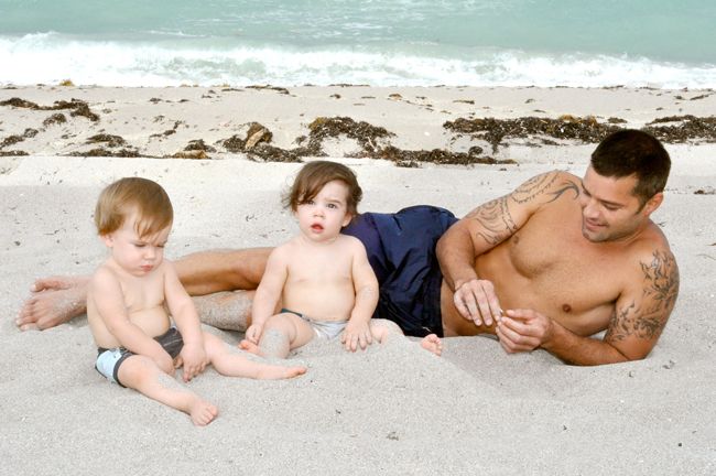 Ricky Martin with his baby sons