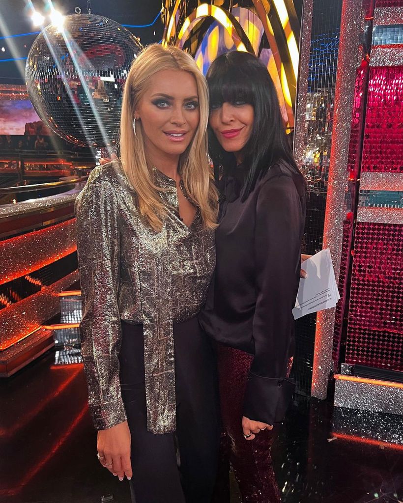 Tess Daly and Claudia Winkleman pose for a photo backstage in the Strictly studio
