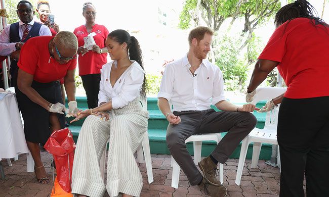 Rihanna and Prince Harry in Barbados, in 2016