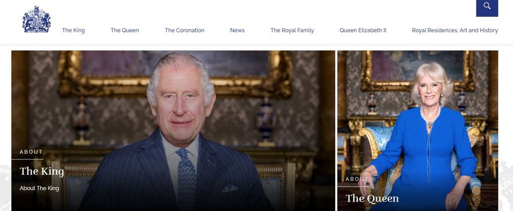 Screenshot of the royal family's website 