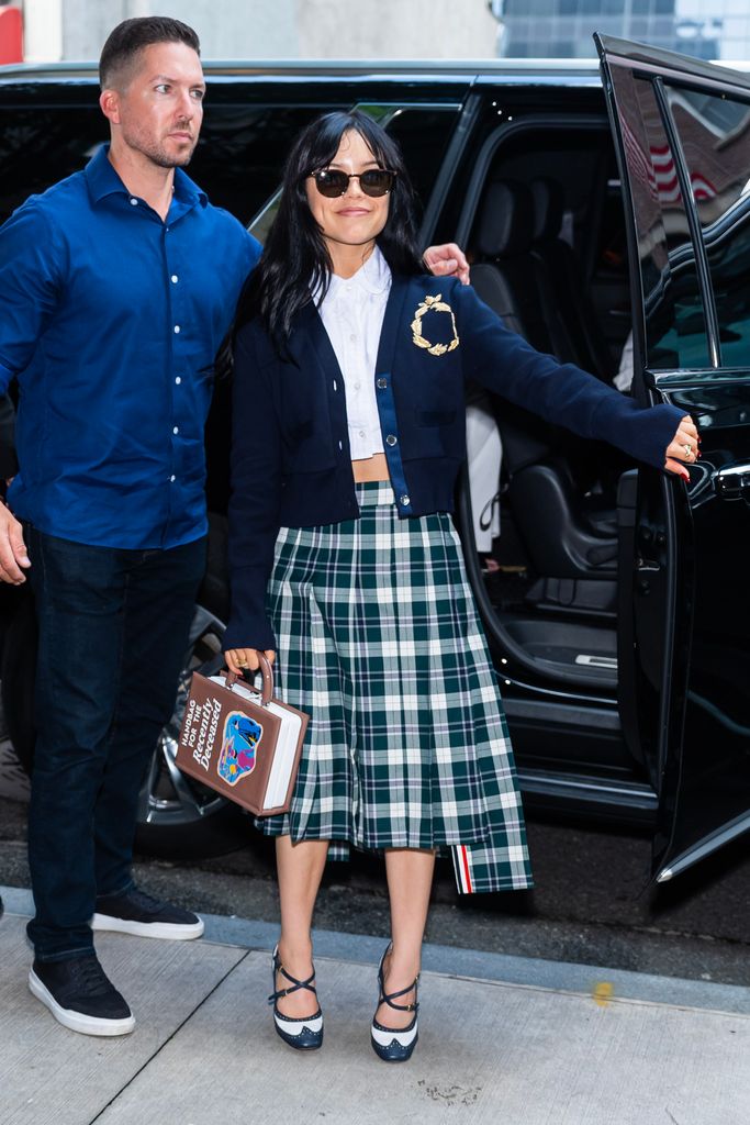 Jenna Ortega is seen in Midtown on August 19, 2024 in New York City. (Photo by Gotham/GC Images)