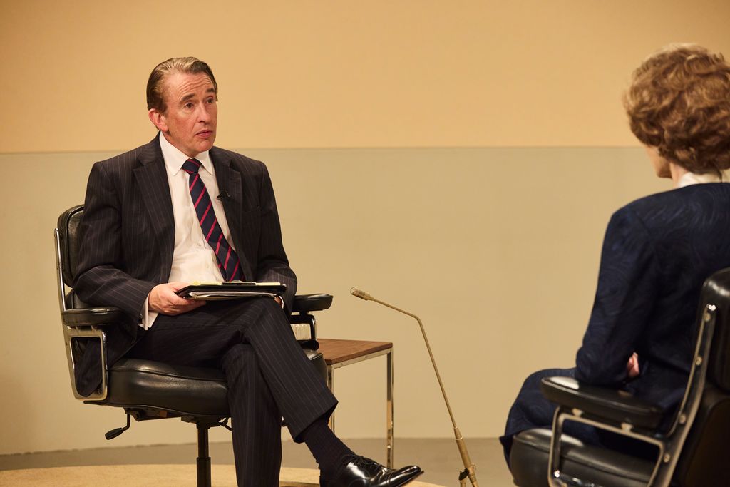 Steve Coogan as Brian Walden and Harriet Walter as Margaret Thatcher