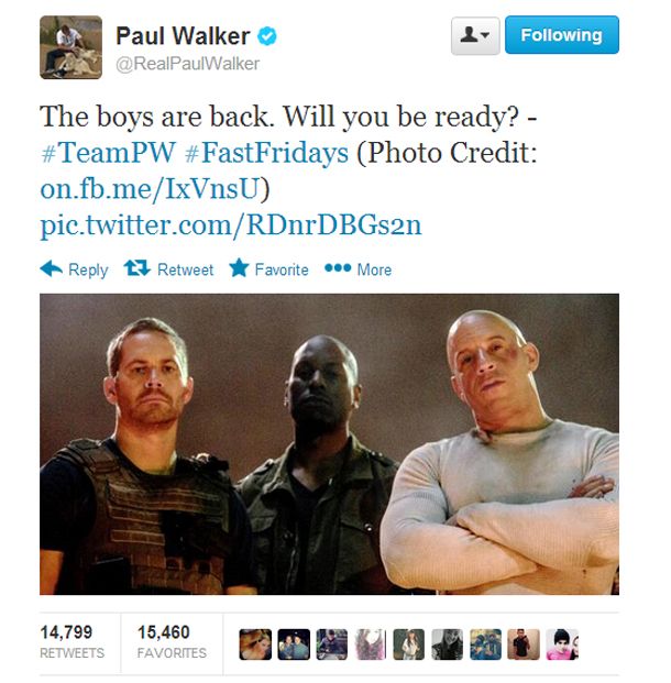 On the day of the crash, Paul tweeted a message
