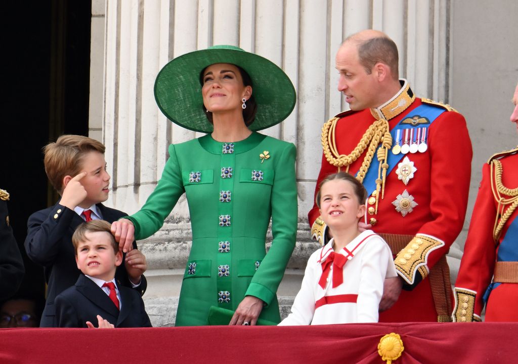 The whole Wales family on the balcony at Buckingham Palace