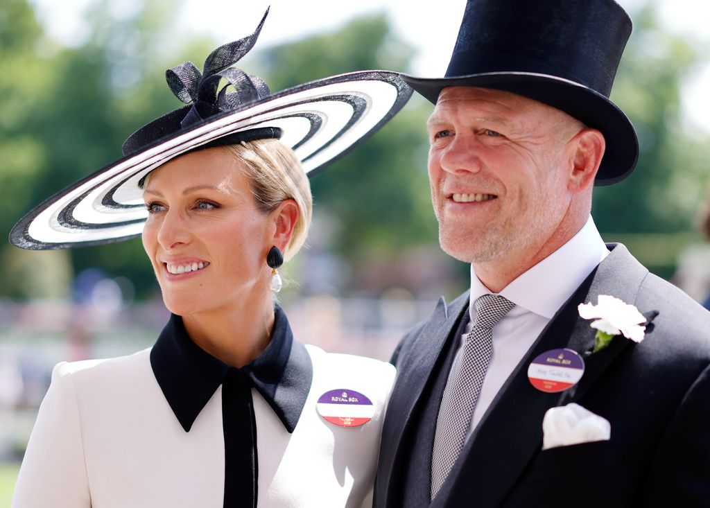 Zara Tindall and Mike Tindall attend day three 'Ladies Day' of Royal Ascot at Ascot Racecourse on June 19, 2025 in Ascot, England