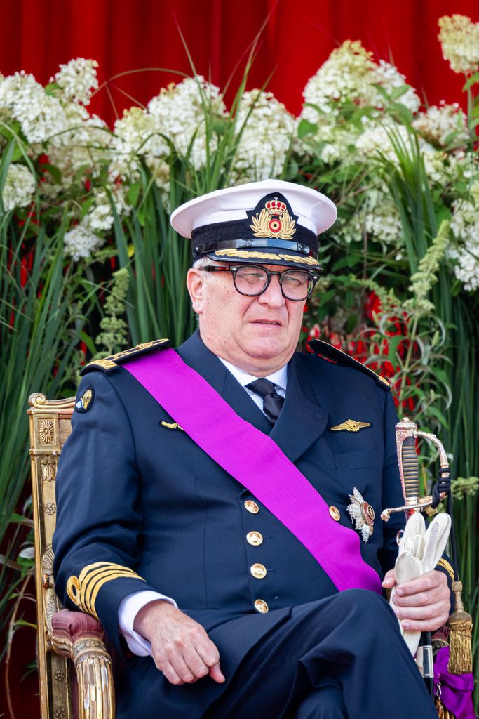 Prince Laurent sitting in military uniform