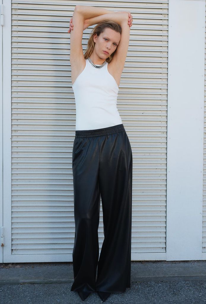 Faux leather pull on trousers from h&m