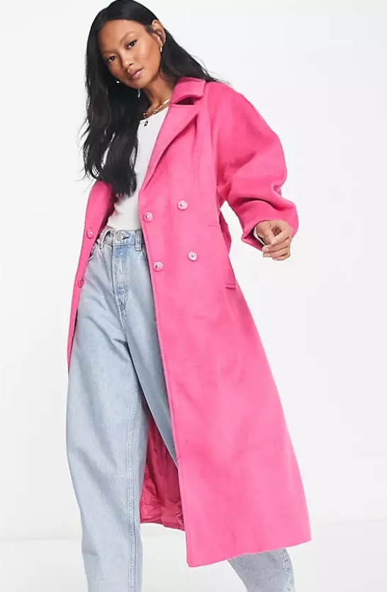 asos pink coat 