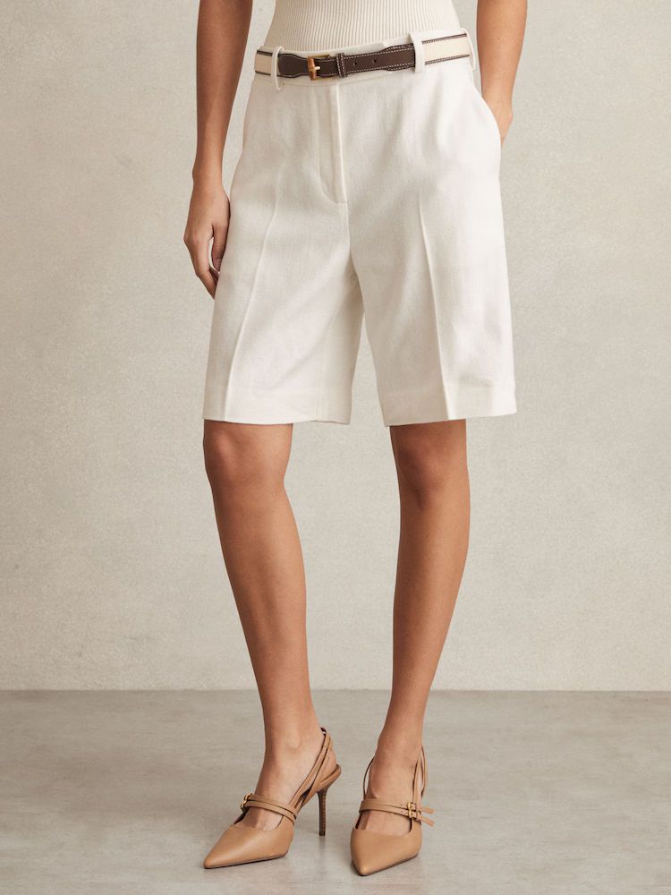 reiss shorts linen white for summer