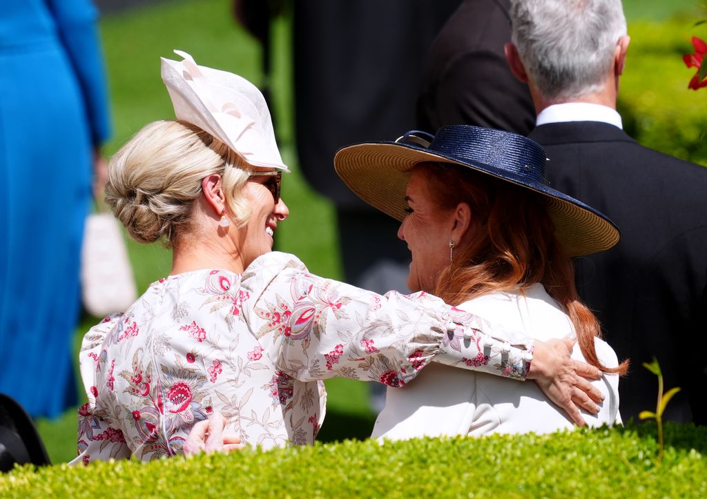 Zara Tindall hugs Sarah, Duchess of York