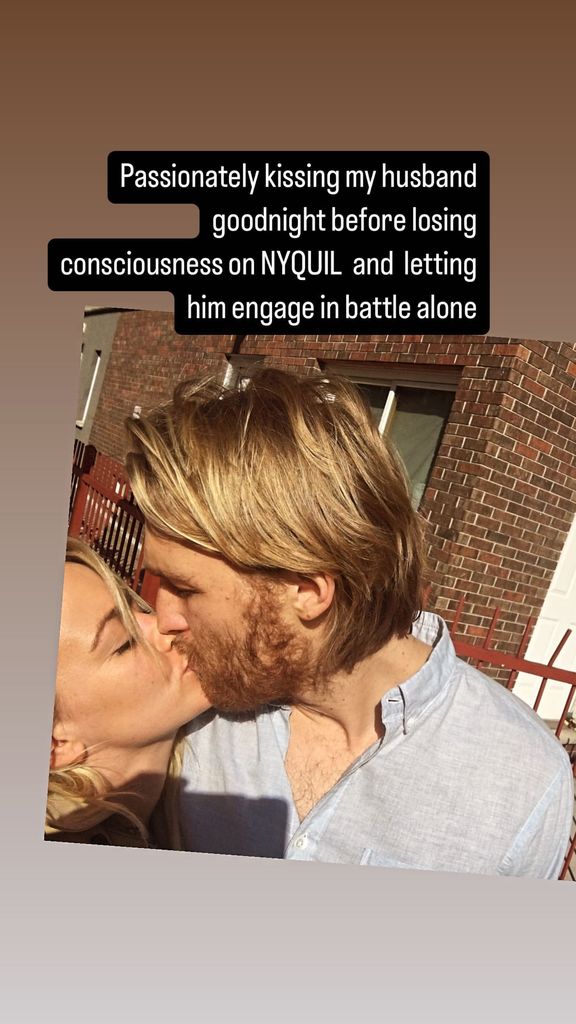 Meredith Wagner and Wyatt Russell kissing