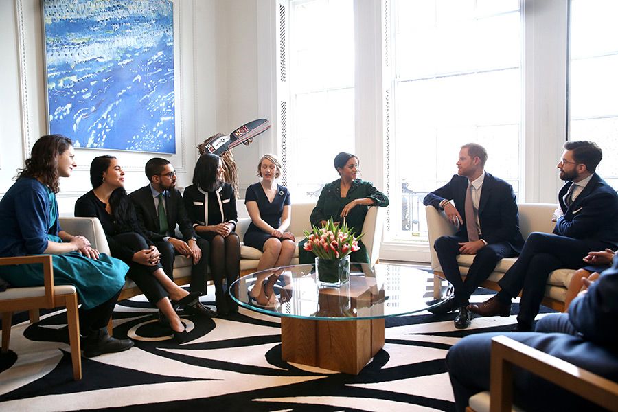 prince harry and meghan markle sitting in canada house