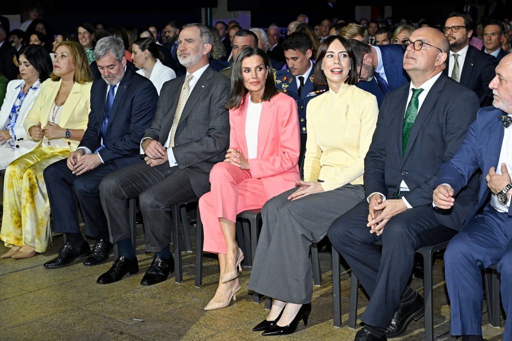 King Felipe and Queen Letizia of Spain in a crowd