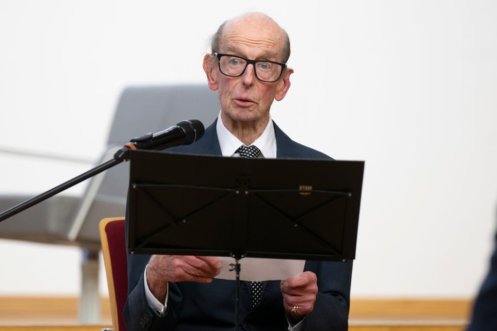 Duke of Kent gives a speech at a commemorative ceremony in the town hall on the 80th anniversary of the destruction of Dresden. 