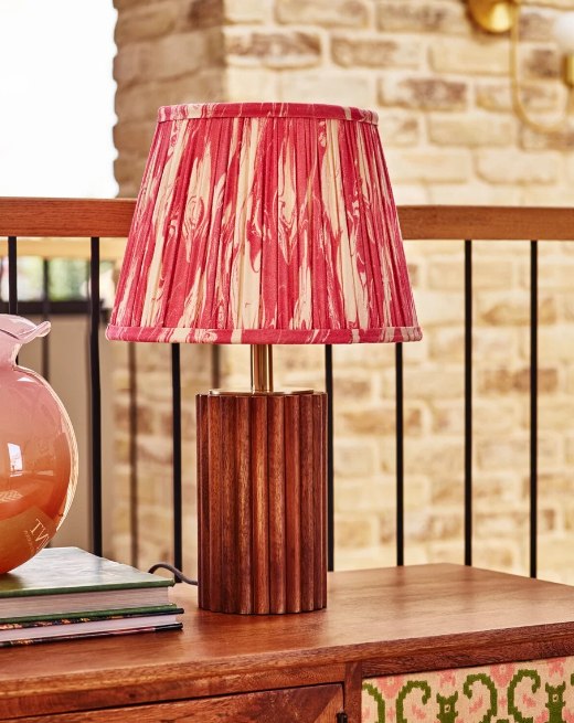 Marble Pink Cotton Tapered Lamp Shade