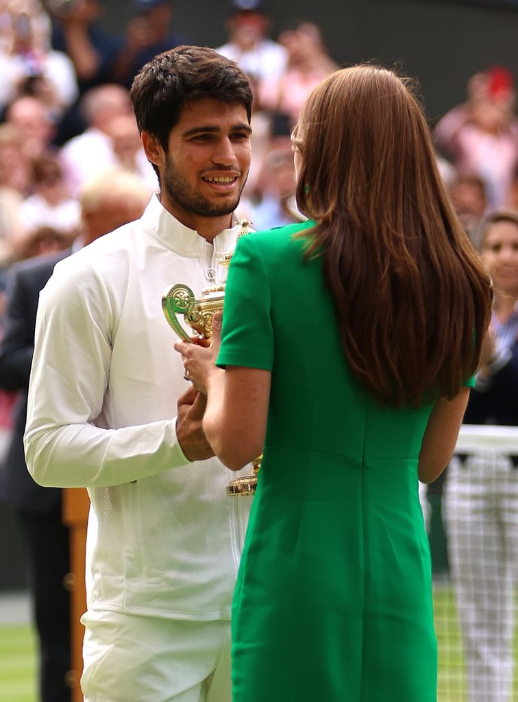 Princess Kate presented the winner's trophy to Carlos Alcaraz