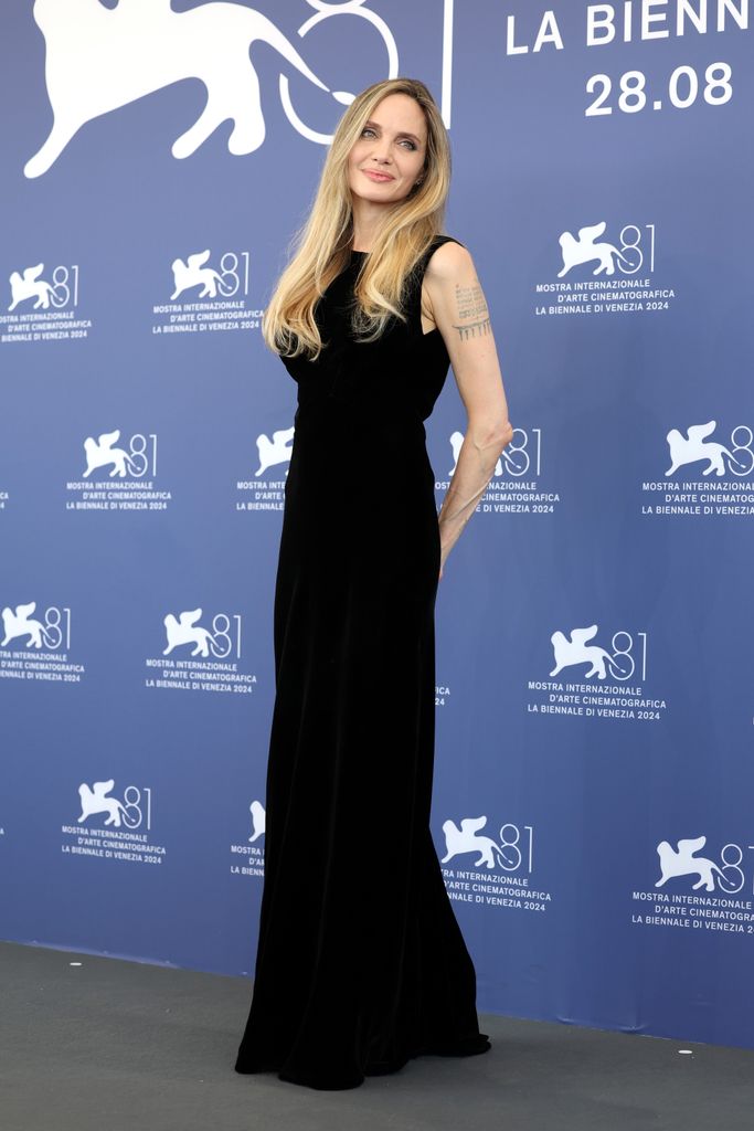 Angelina Jolie attends a photocall for the movie "Maria" during the 81st Venice International Film Festival at  on August 29, 2024 in Venice, Italy. (Photo by Vittorio Zunino Celotto/Getty Images)