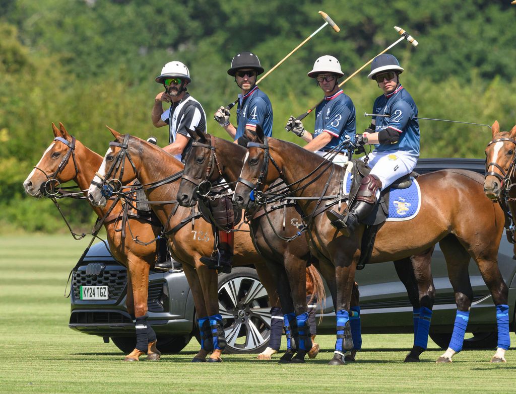 The Prince of Wales taking part in the Out-Sourcing Inc. Royal Charity Polo Cup 2025 at Guards Polo Club