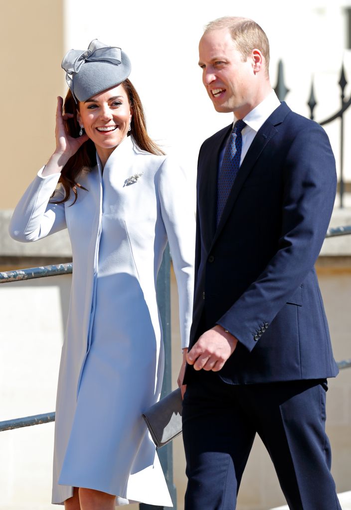 Catherine, Duchess of Cambridge and Prince William, Duke of Cambridge attend the traditional Easter Sunday church service at St George's Chapel, Windsor Castle on April 21, 2019 in Windsor, England. 