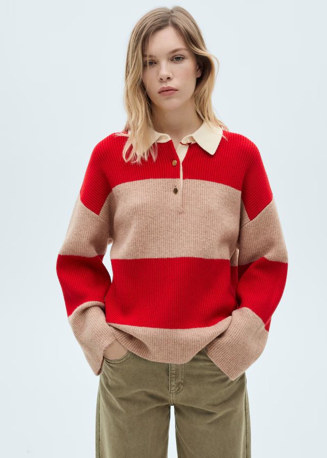 Mango Knitted Rugby Top