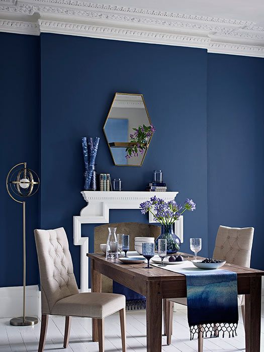 Marks and Spencer blue dining room