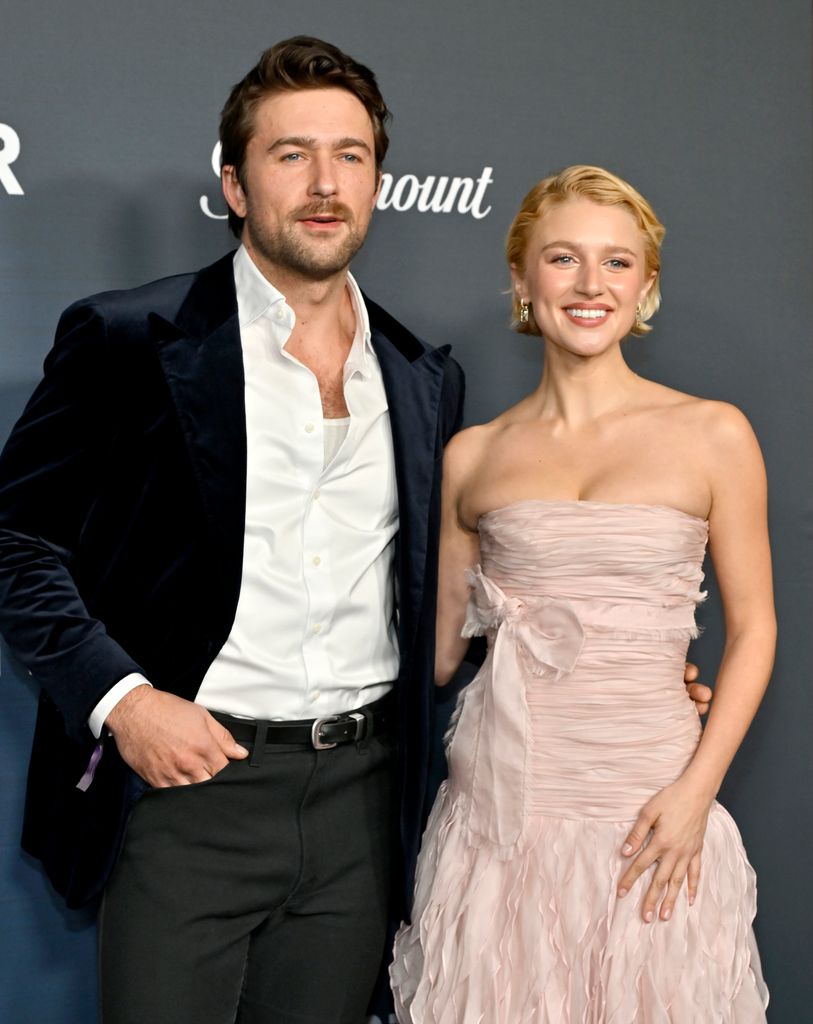 Brandon Sklenar and Julia Schlaepfer attend amfAR Las Vegas at Wynn Las Vegas on November 22, 2024 in Las Vegas, Nevada. (Photo by David Becker/Getty Images)