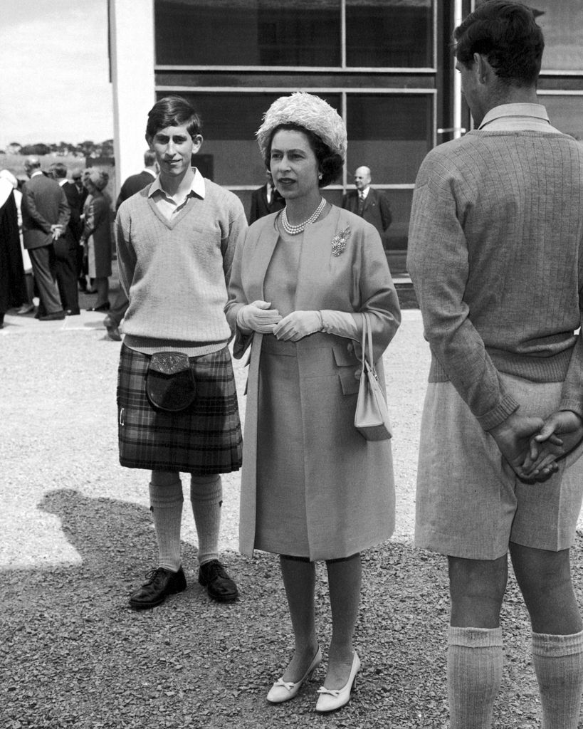 The Queen with Charles at Gordonstoun in 1967