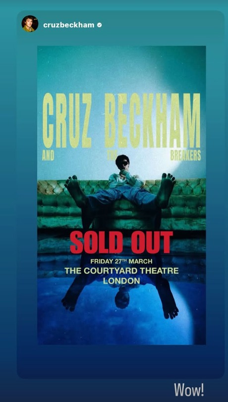 A photo of Cruz Beckham's poster 