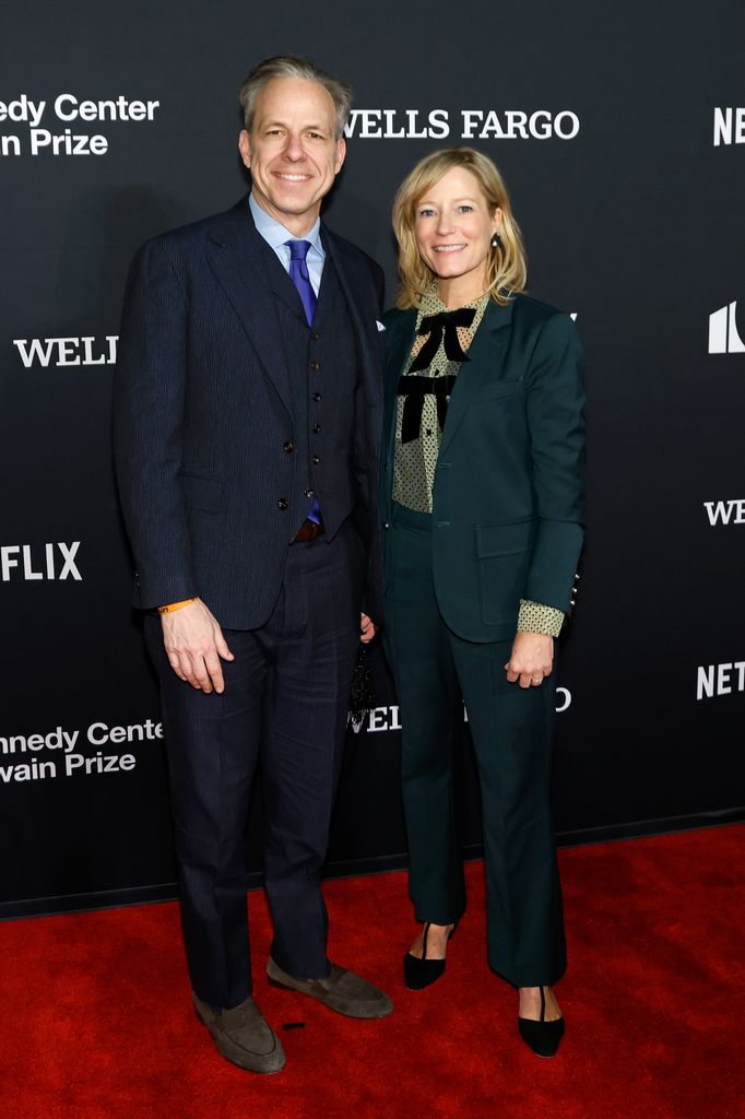 WASHINGTON, DC - MARCH 23: Jake Tapper and Jennifer Tapper attend the 2025 Mark Twain Prize for American Humor at The Kennedy Center on March 23, 2025 in Washington, DC. (Photo by Taylor Hill/FilmMagic)